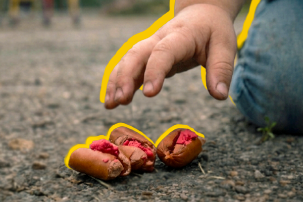 Kids Hand About To Grab Sausage